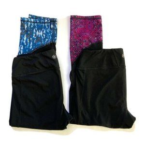 Gaiam Lot Of 2 Capri Workout Leggings Women's Medium Athletic Yoga Black
